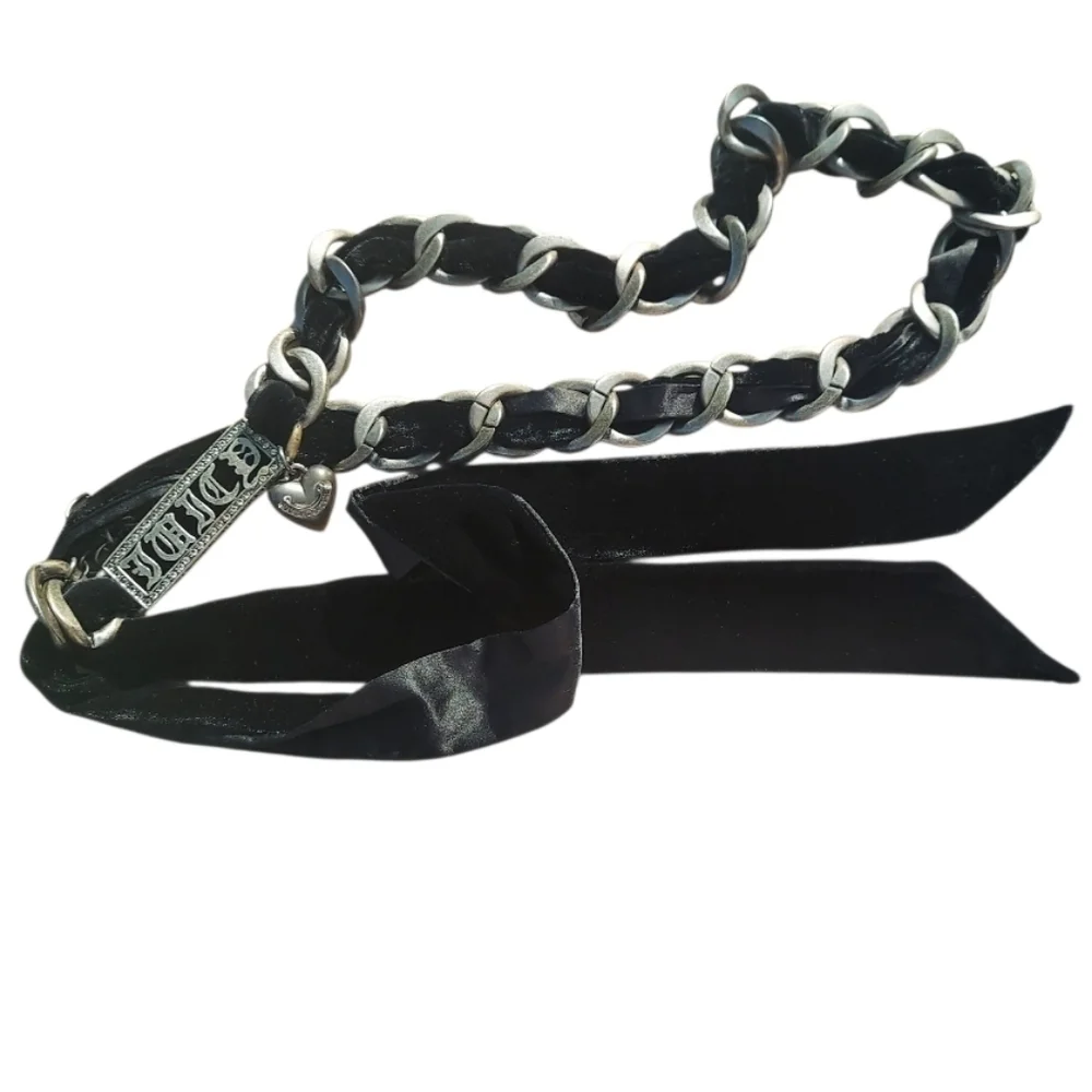 Rare Vintage Juicy Couture Black Velvet  Chain Belt